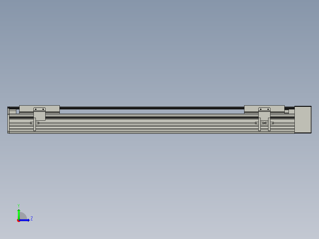 直线模组WG-LHA12-S650-L设计图纸左视图