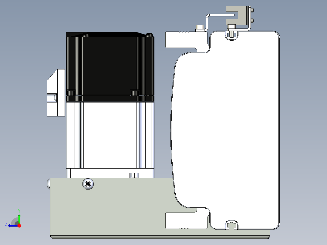 同步带滑台-半封闭B13H-L45-S1750-LU-P40-D3右视图