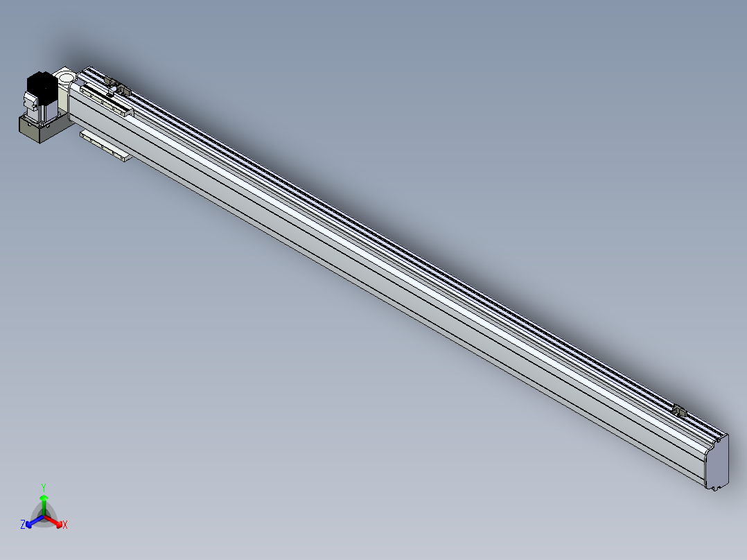 同步带滑台-半封闭B13H-L45-S1750-LU-P40-D3正等轴测图