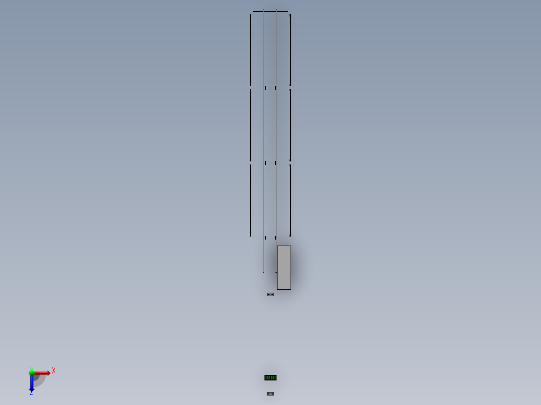 AGM电池双工位半自动入槽机（sw16+工程图）俯视图