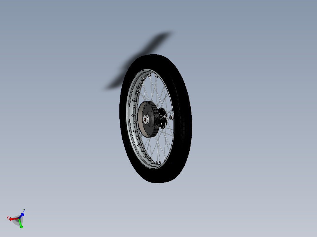 <span style='color: red'>摩托车</span>前轮3d模型