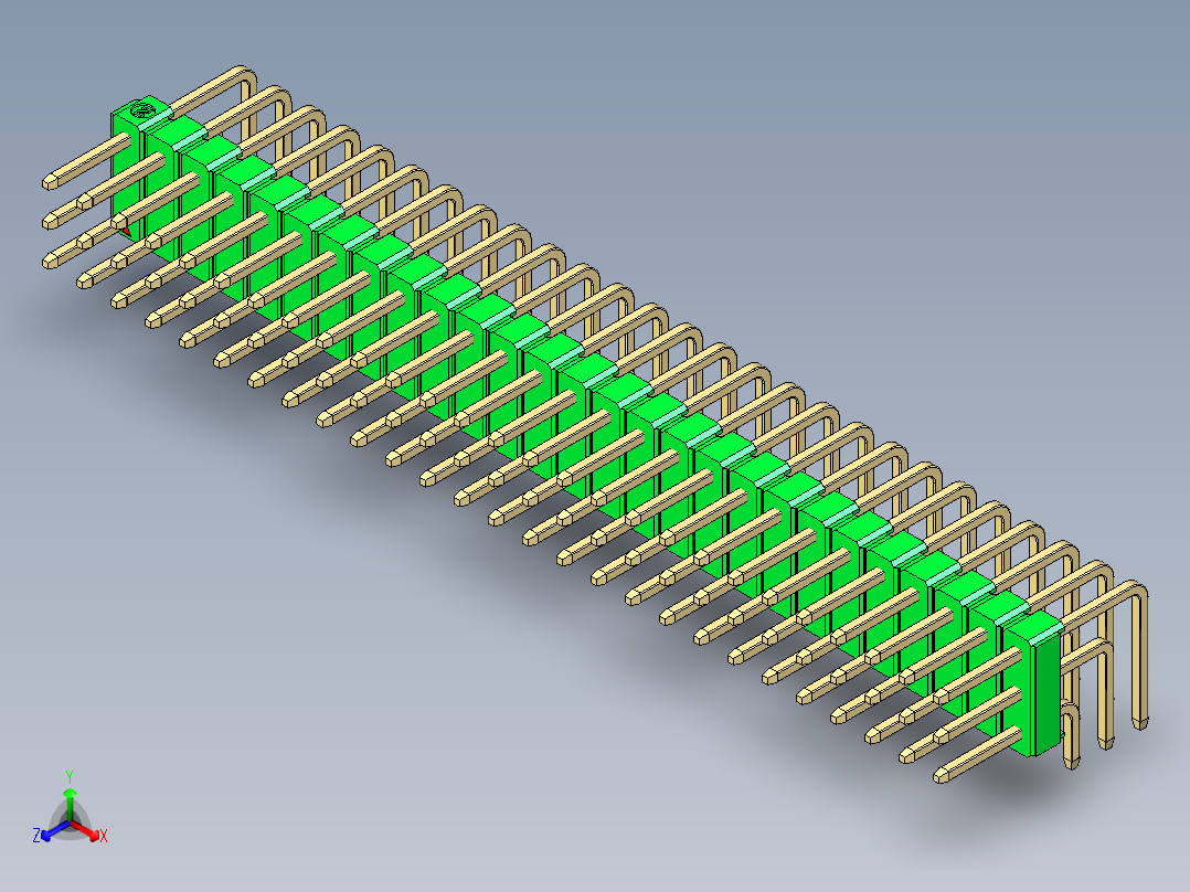 彩色公排针 100mil 2.54mm 系列-DS1022_green_3x27p_100mil_TypeD_rev1.0