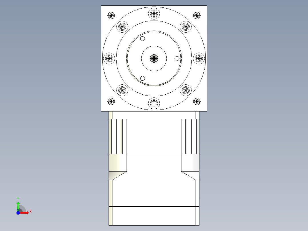 换向器PW210(双轴旋转方向不同） PGH180-L1 42-114.3-200-M12.stp前视图