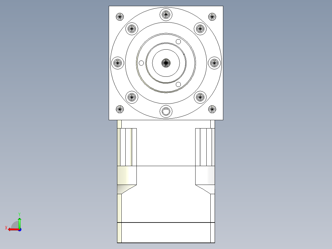 换向器PW210(双轴旋转方向不同） PGH180-L1 42-114.3-200-M12.stp后视图