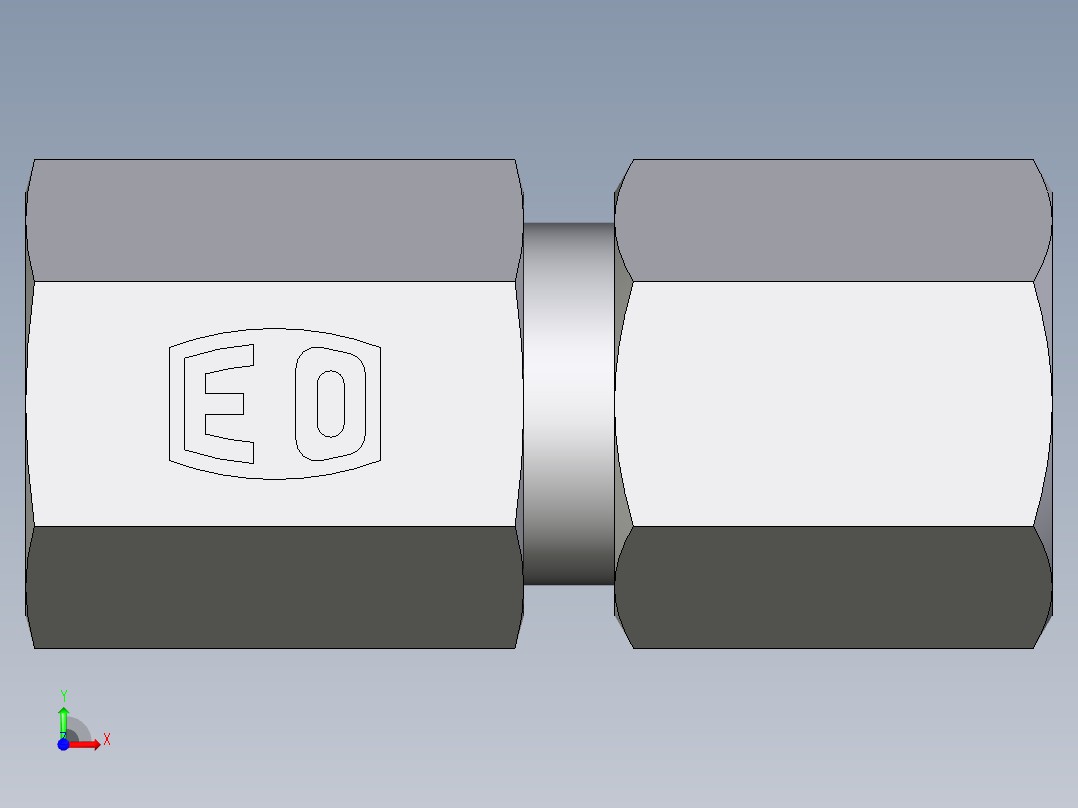 卡套式工业通用硬管接头EO_Swivel_connector_GAI06ZLMCF前视图