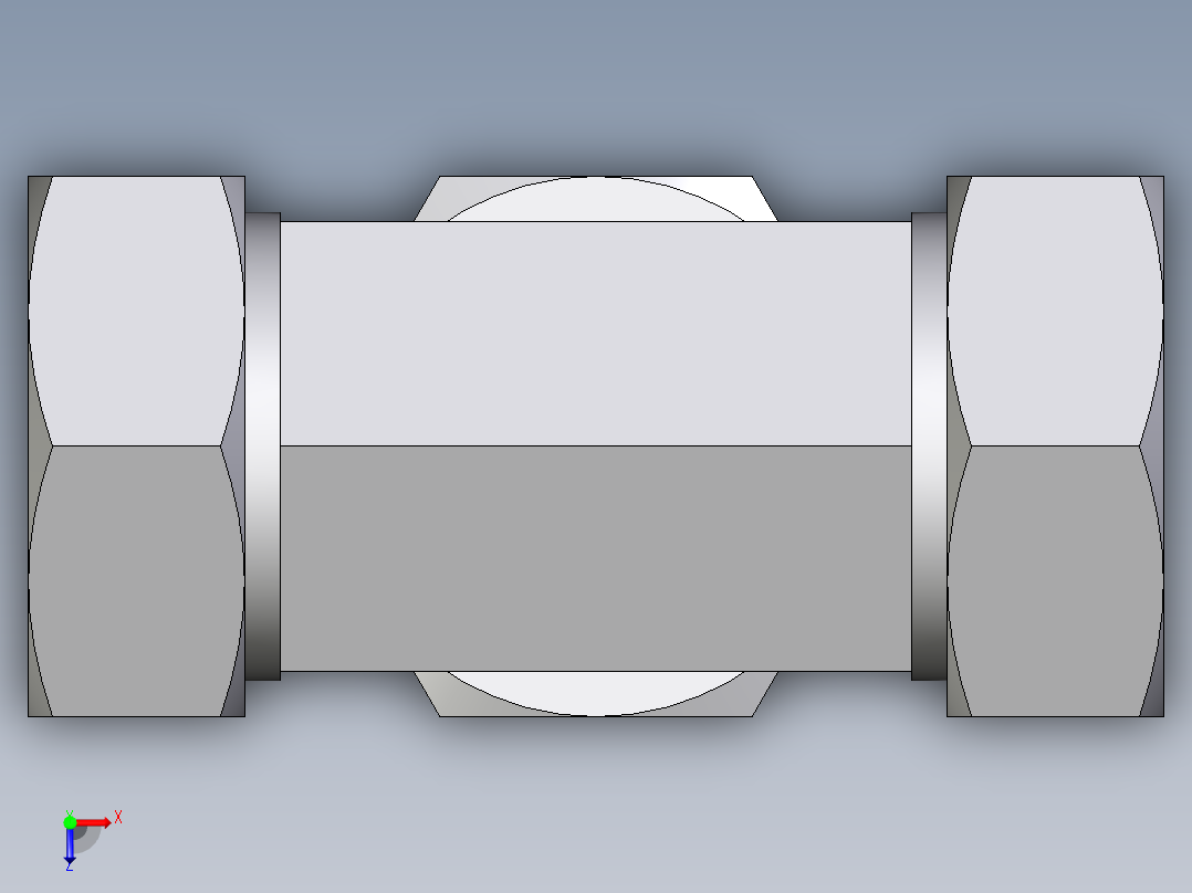 卡套式工业通用硬管接头EO_Standpipe_branch_tee_EVT42LCF俯视图