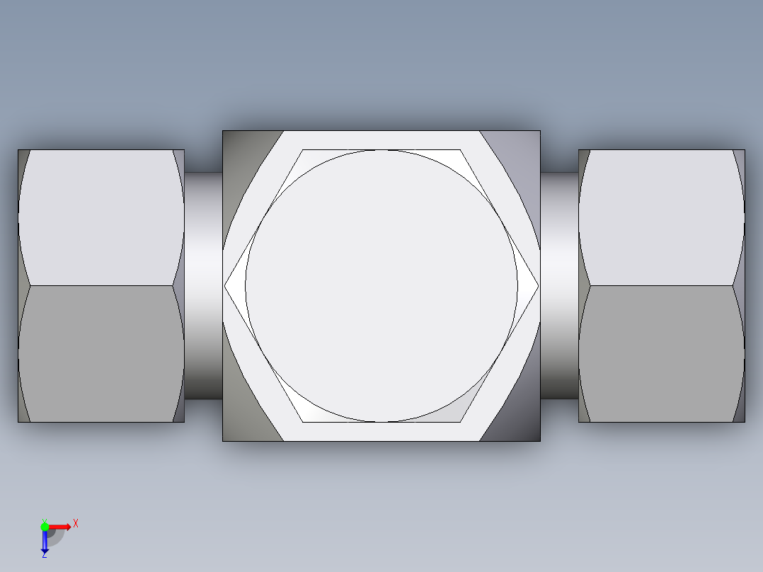 卡套式工业通用硬管接头EO_High_pressure_banjo_tee_TH20ZSMCF俯视图