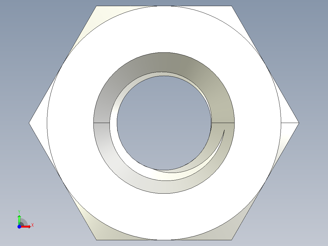 DIN 934 螺母-M2.6 Nut.STEP前视图