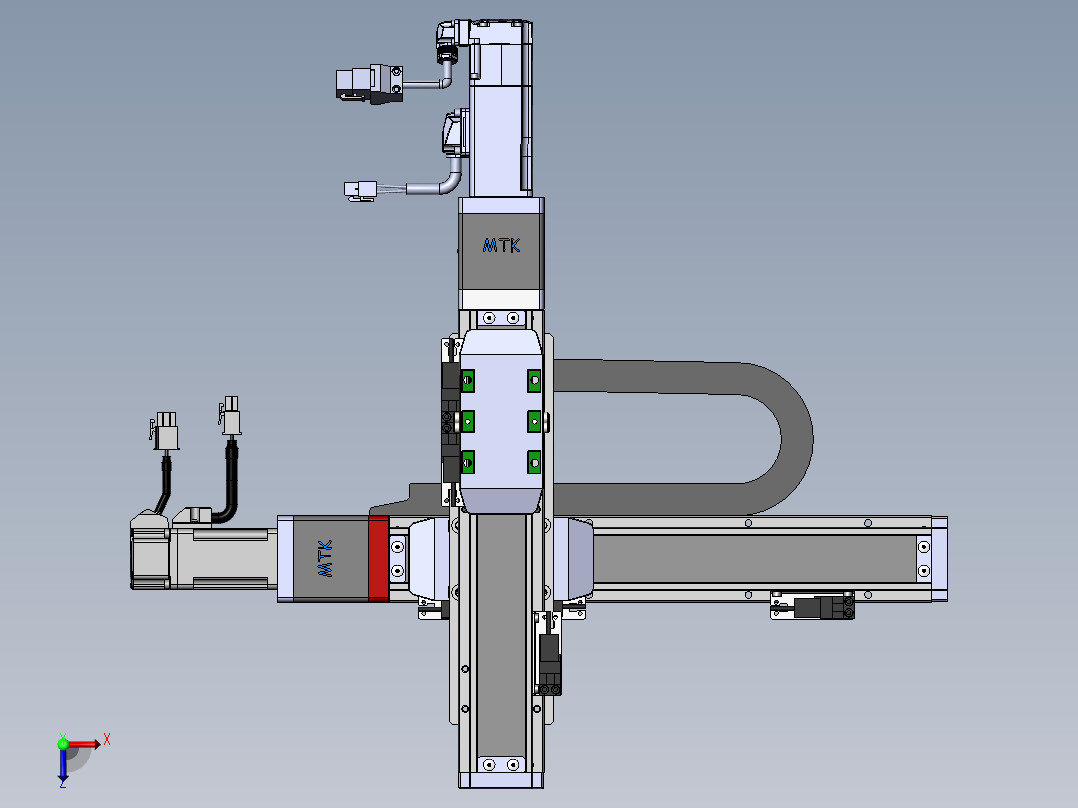 内嵌直交机械手XYG系列XYG220-F1俯视图