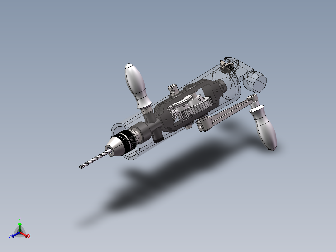 复式手摇钻及带扳手模型==192595=20正等轴测图