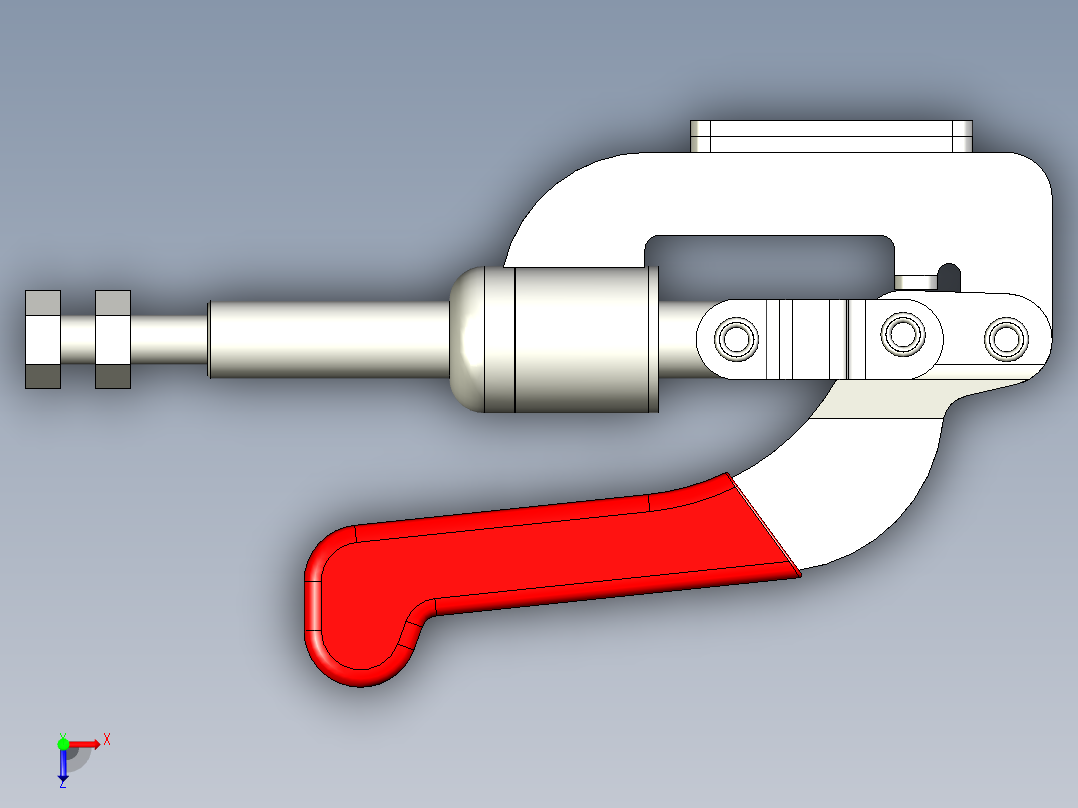 推拉式夾鉗SSP(I)-3D多系列多零件图纸模型俯视图