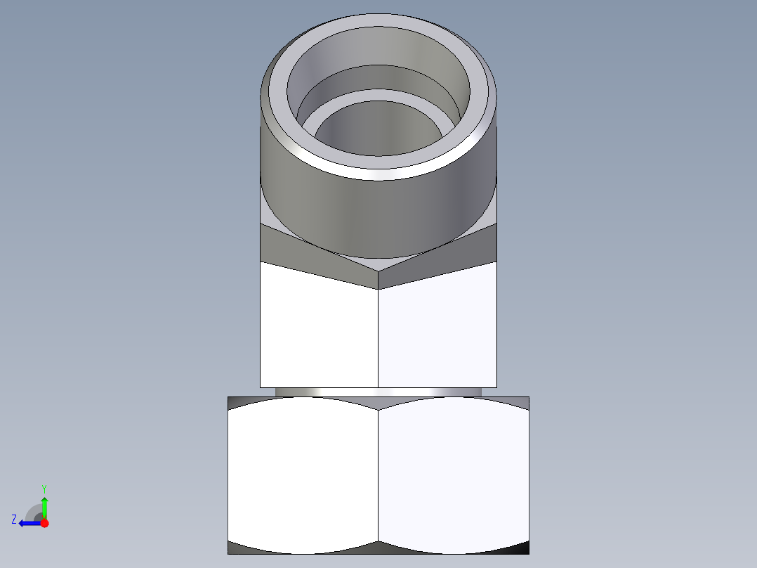 卡套式工业通用硬管接头EO_Swivel_nut_45_deg_elbow_EV25SOMDCF右视图