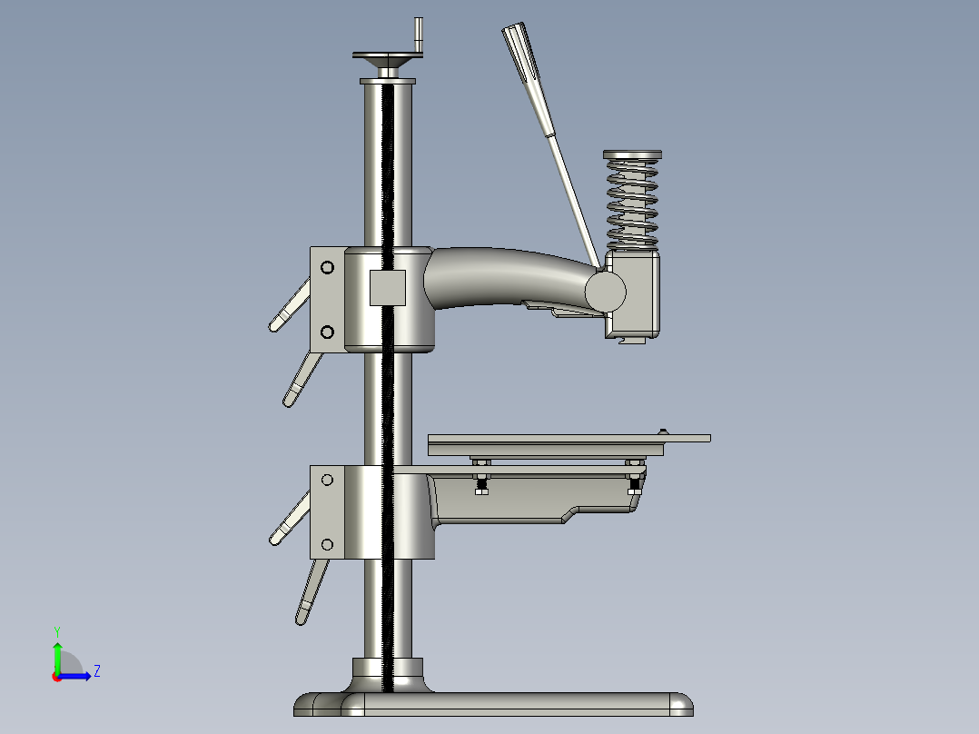 工业精密可升降手动压力机手板机冲床左视图