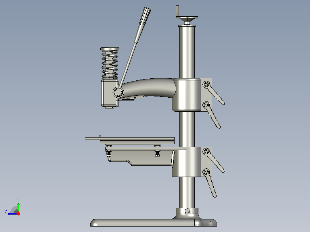 工业精密可升降手动压力机手板机冲床右视图
