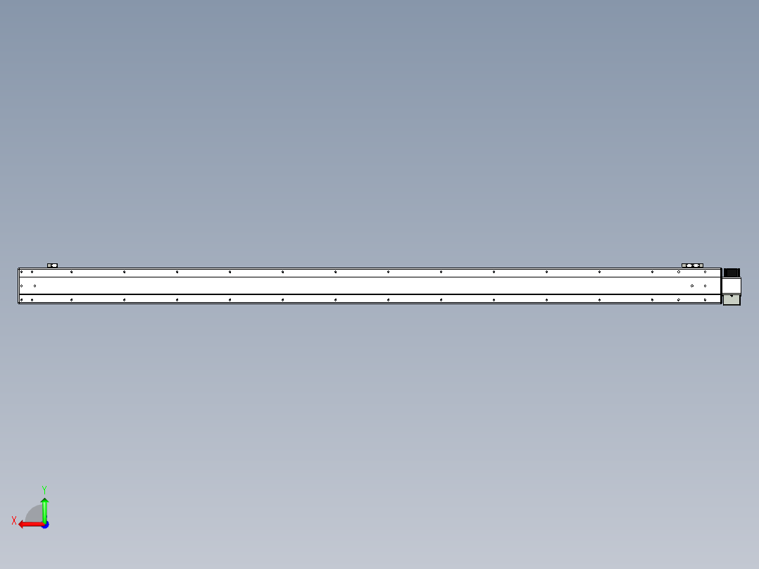 同步带滑台-半封闭B13H-L45-S2400-LU-P40-D3后视图