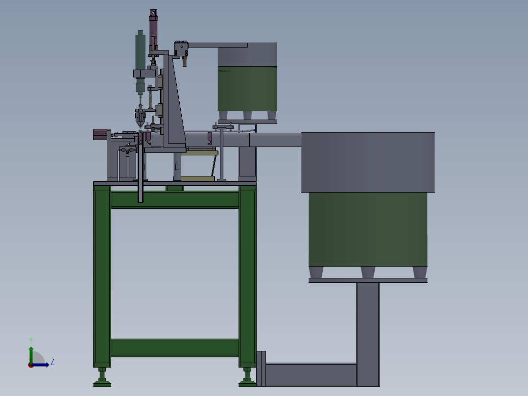 底座双工位自动打螺丝机左视图