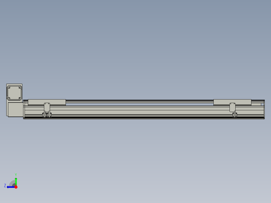 直线模组LHB21-L40-S1100-LU设计图纸右视图