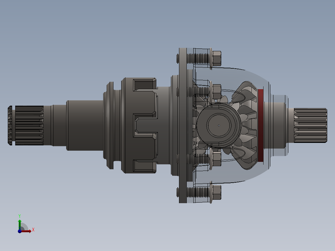 差速器齿轮箱前视图