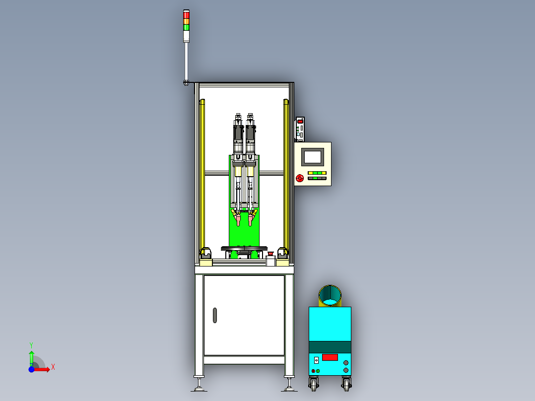 半自动螺钉拧紧机step前视图