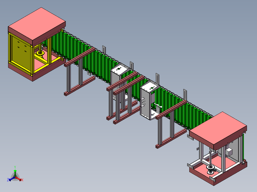手机包装盒自动分选生产线sw17可编辑正等轴测图