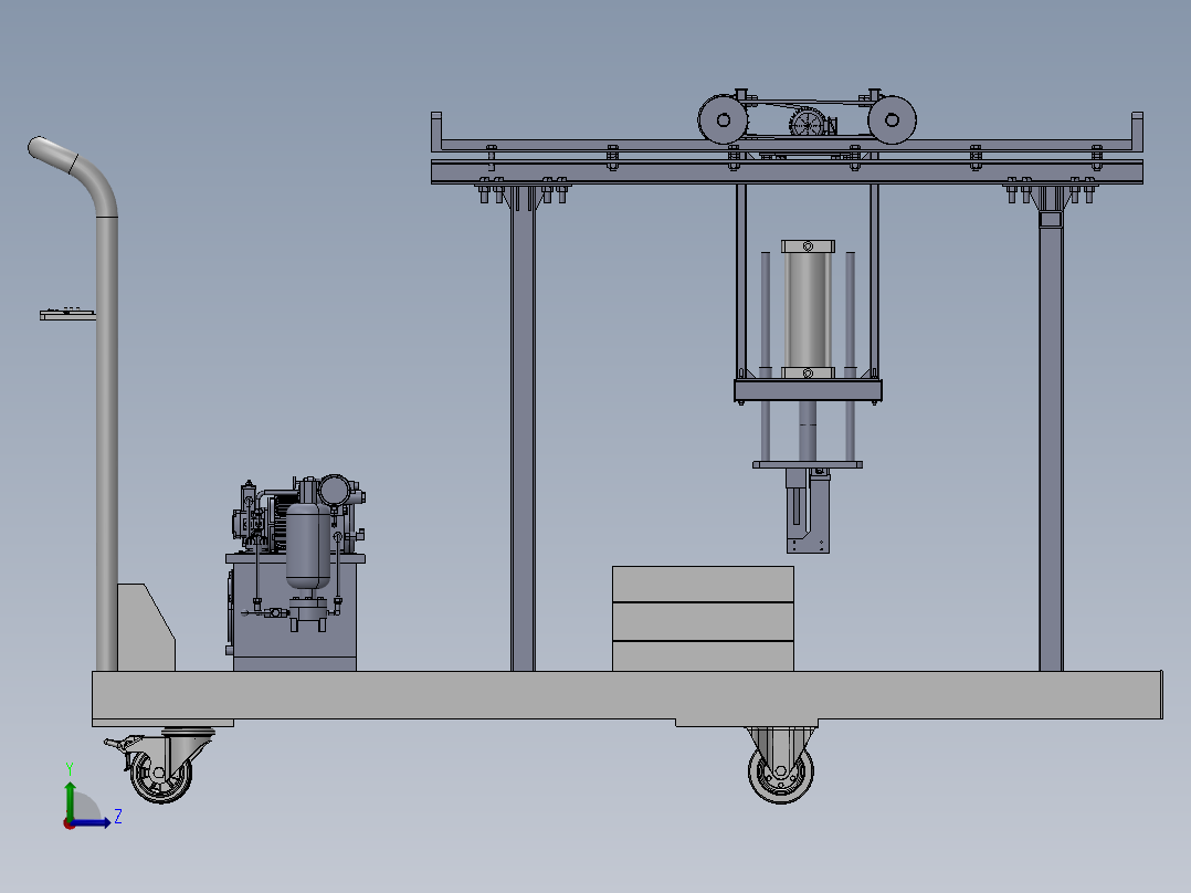 电梯承重检测用配重车sw18左视图
