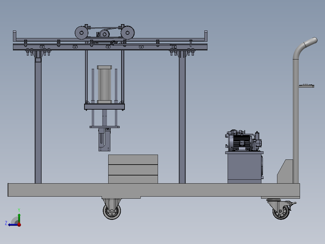 电梯承重检测用配重车sw18右视图
