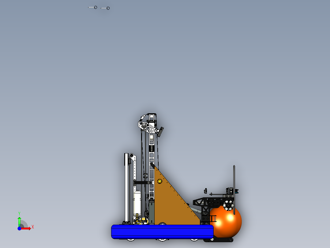 FRC 2019 1188号机器人车3D数模图纸 STP格式前视图