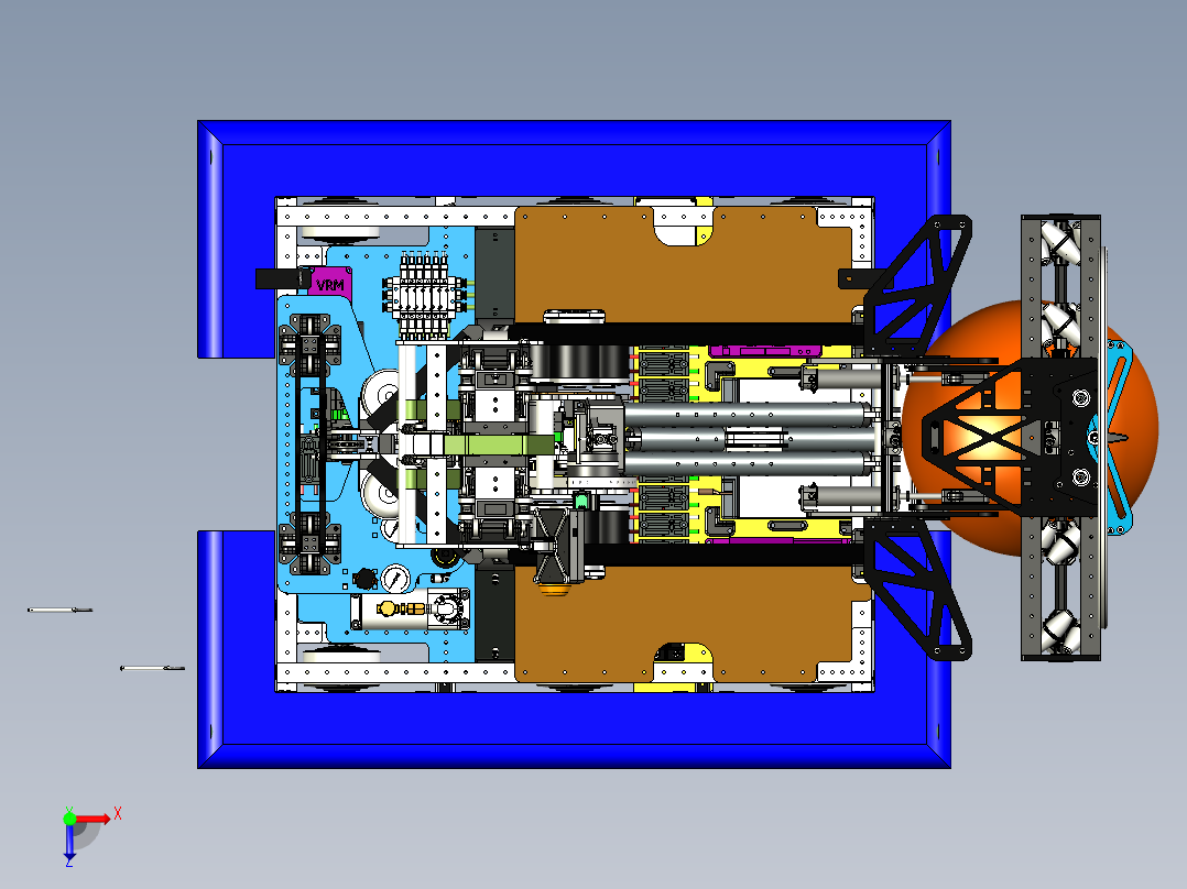 FRC 2019 1188号机器人车3D数模图纸 STP格式俯视图