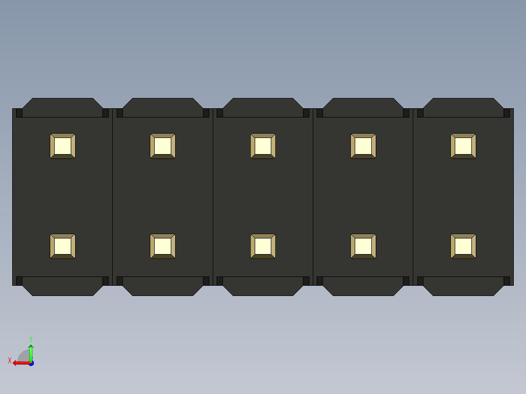 彩色公头100mil（2.54mm）系列-DS1021_black_2x05p_100mil_Type5_rev1.0后视图