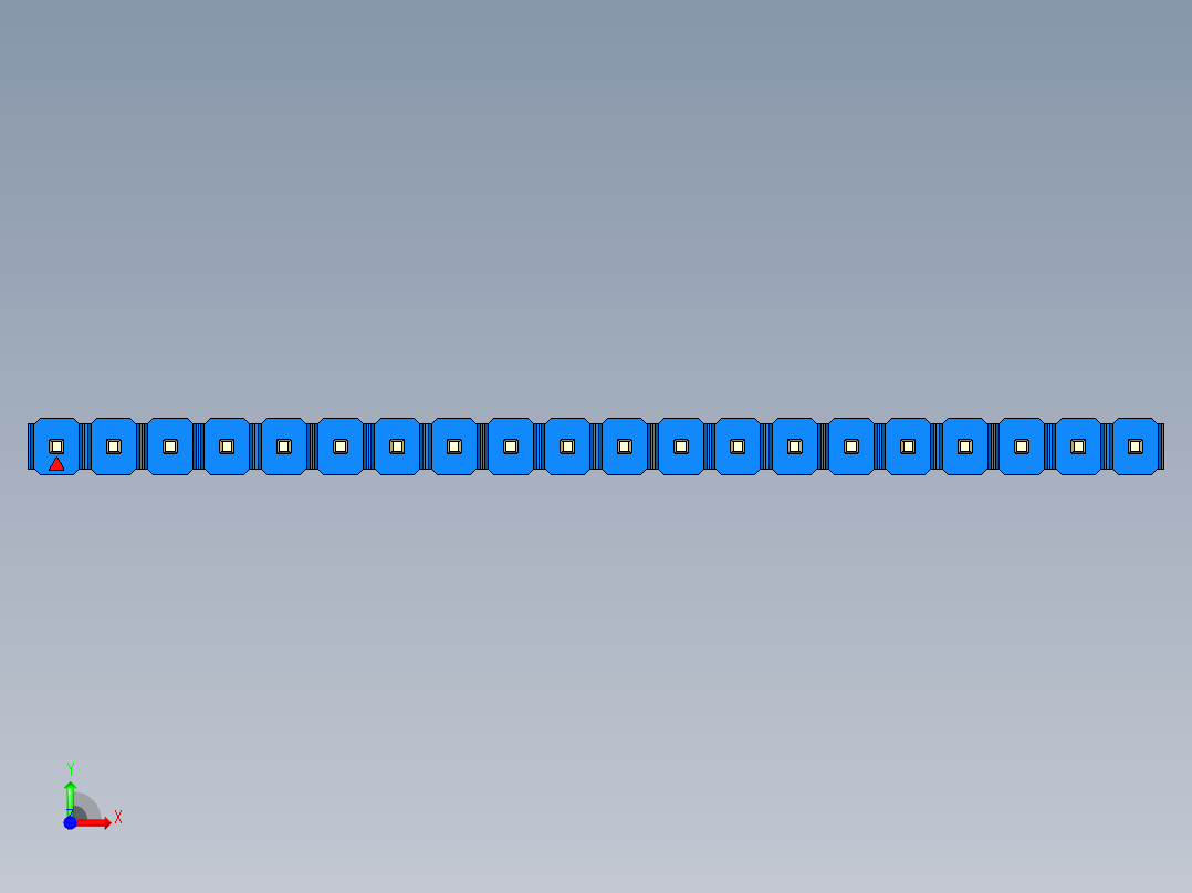 彩色公头100mil（2.54mm）系列-DS1021_blue_1x20p_100mil_Type43_rev1.0前视图