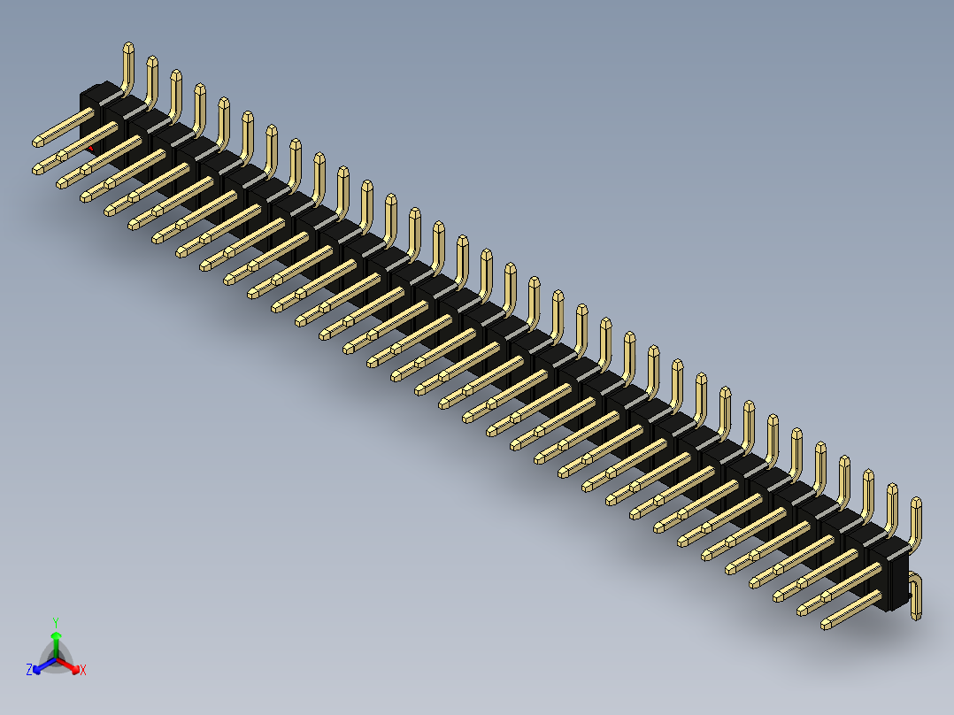 彩色公排针 100mil 2.54mm 系列-DS1022_black_68p_100mil_TypeSMT_rev1.0