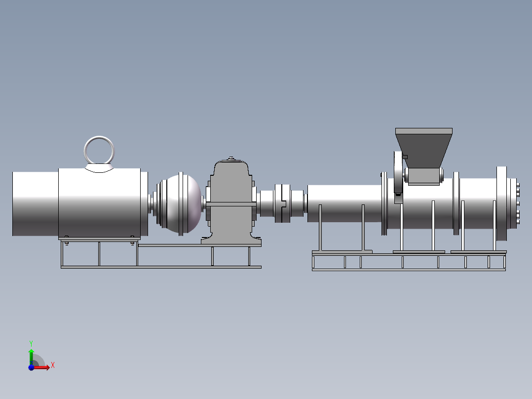 粉煤挤压成棒成型机设计及建模【含三维图+CAD图+文档】前视图