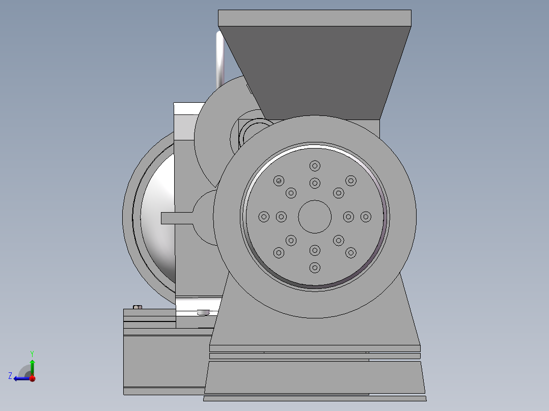 粉煤挤压成棒成型机设计及建模【含三维图+CAD图+文档】右视图
