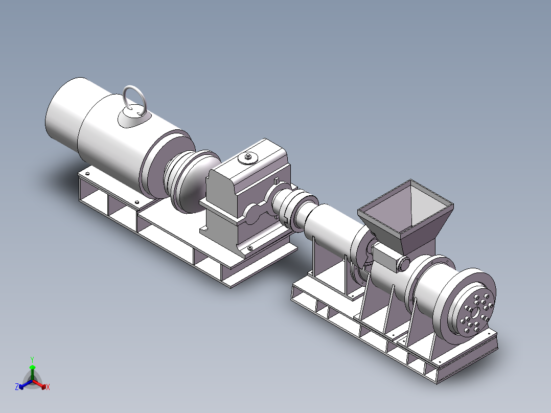 粉煤挤压成棒成型机设计及建模【含三维图+CAD图+文档】正等轴测图