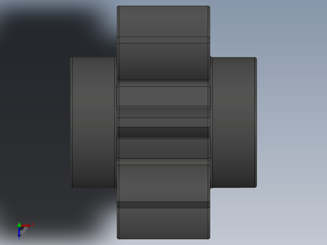 3647 Old Dark Grey Technic Gear 8 Tooth.SLDPRT俯视图