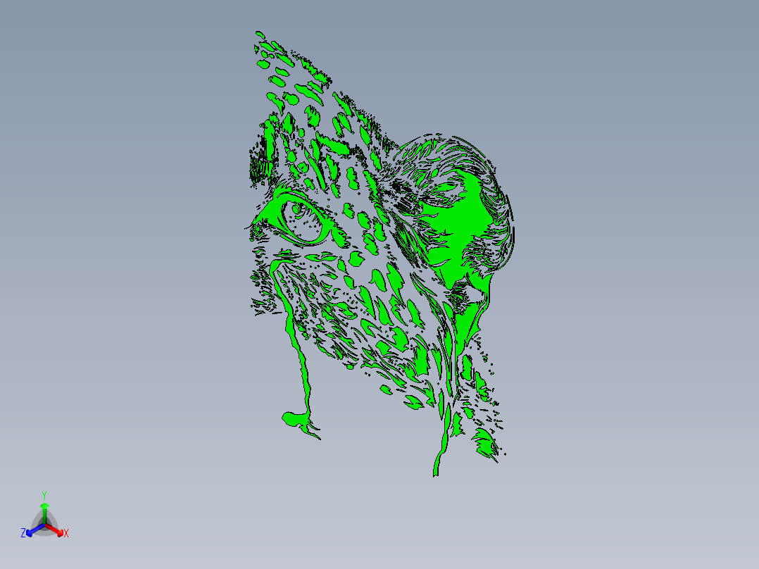 猎豹图案正等轴测图