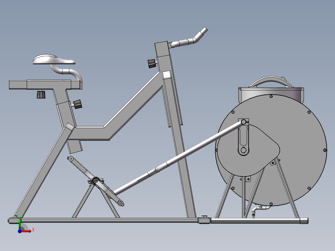 创新节能健身洗衣机3D模型图纸 1 机械设计参考资料设计素材前视图