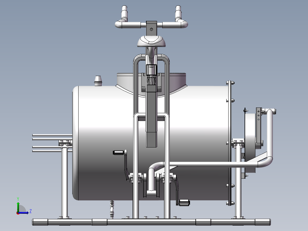 创新节能健身洗衣机3D模型图纸 1 机械设计参考资料设计素材左视图
