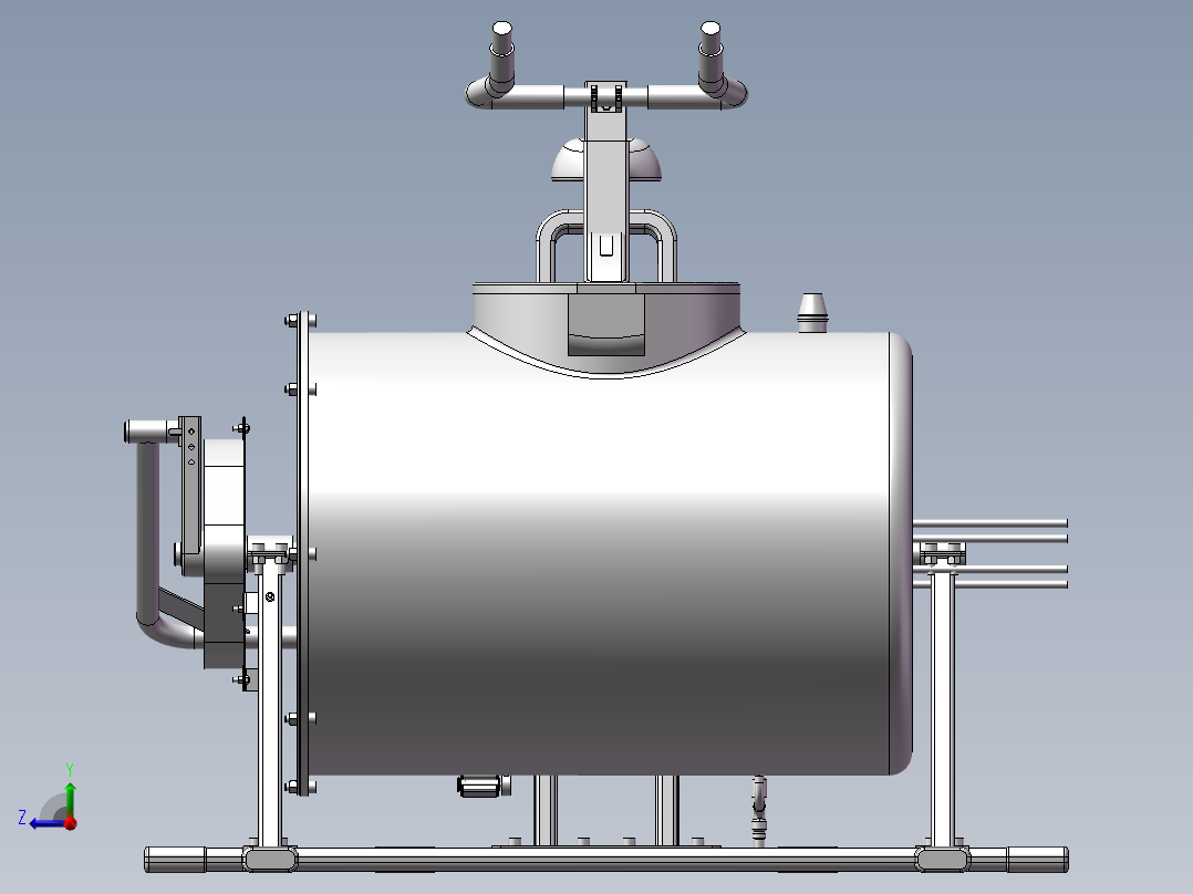 创新节能健身洗衣机3D模型图纸 1 机械设计参考资料设计素材右视图