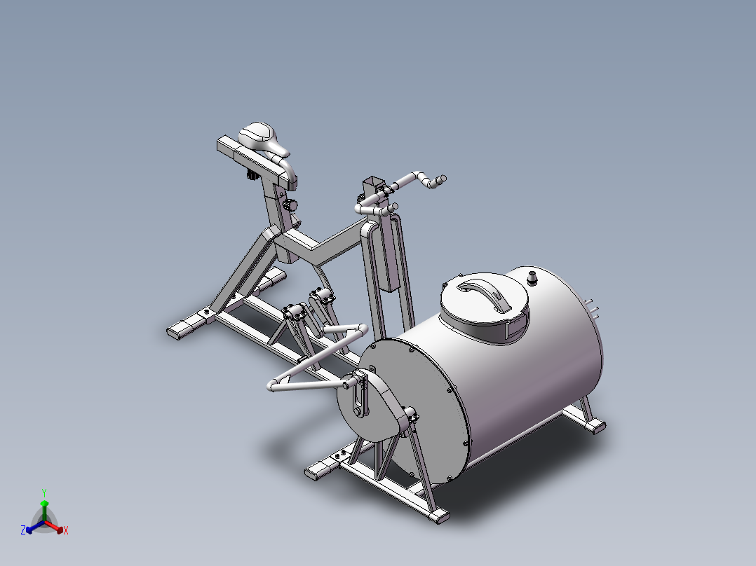 创新节能健身洗衣机3D模型图纸 1 机械设计参考资料设计素材正等轴测图