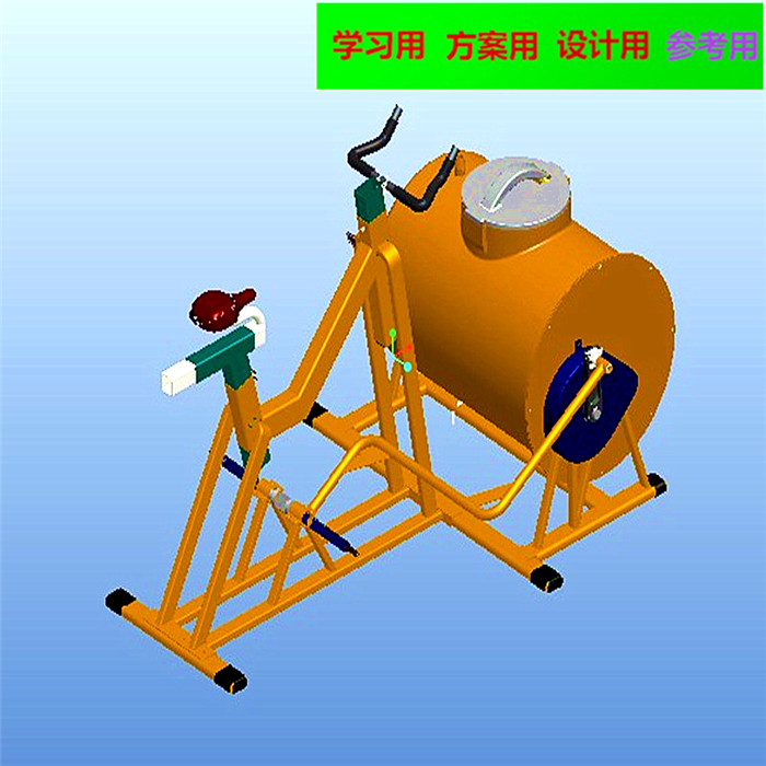 创新节能健身洗衣机3D模型图纸 1 机械设计参考资料设计素材