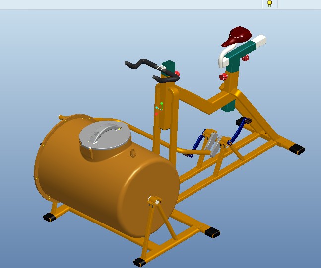创新节能健身洗衣机3D模型图纸 1 机械设计参考资料设计素材