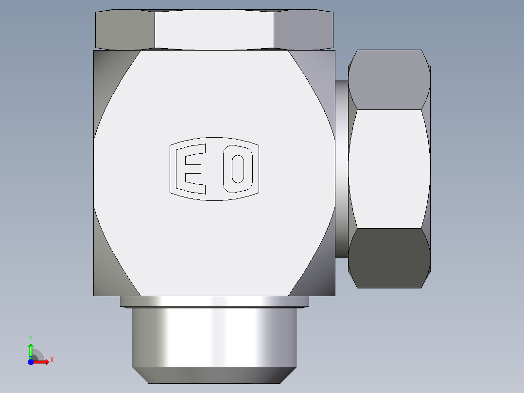 卡套式工业通用硬管接头EO_High_pressure_banjo_elbow_WH42LM71前视图
