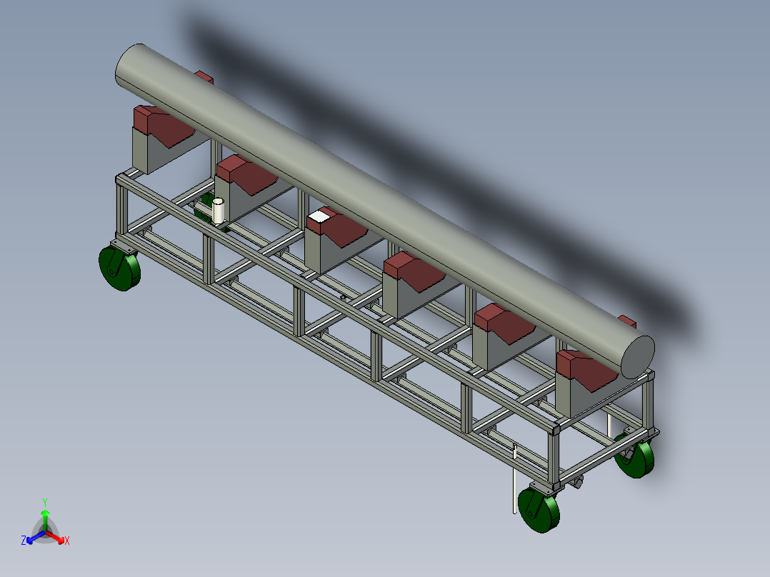 无动力晶棒运输车912031===50正等轴测图
