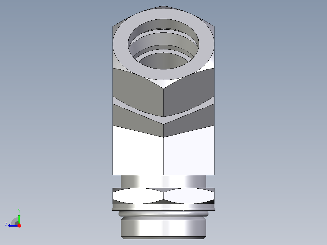 卡套式工业通用硬管接头EO_Adjustable_locknut_45_deg_elbow_VEE35LMORCF右视图