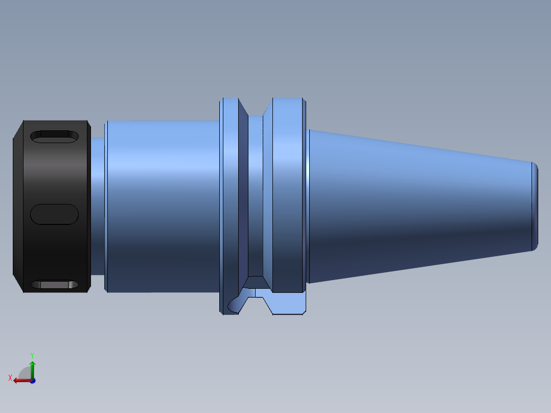 弹簧卡刀柄BT40-ER32三维模型后视图