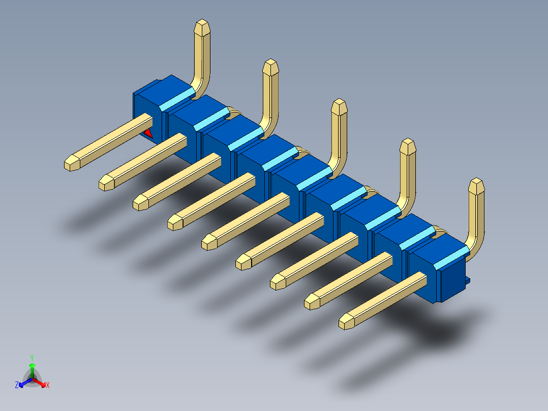 彩色公排针 100mil 2.54mm 系列-DS1022_blue_09p_100mil_Type_SMT_R1_rev1.0