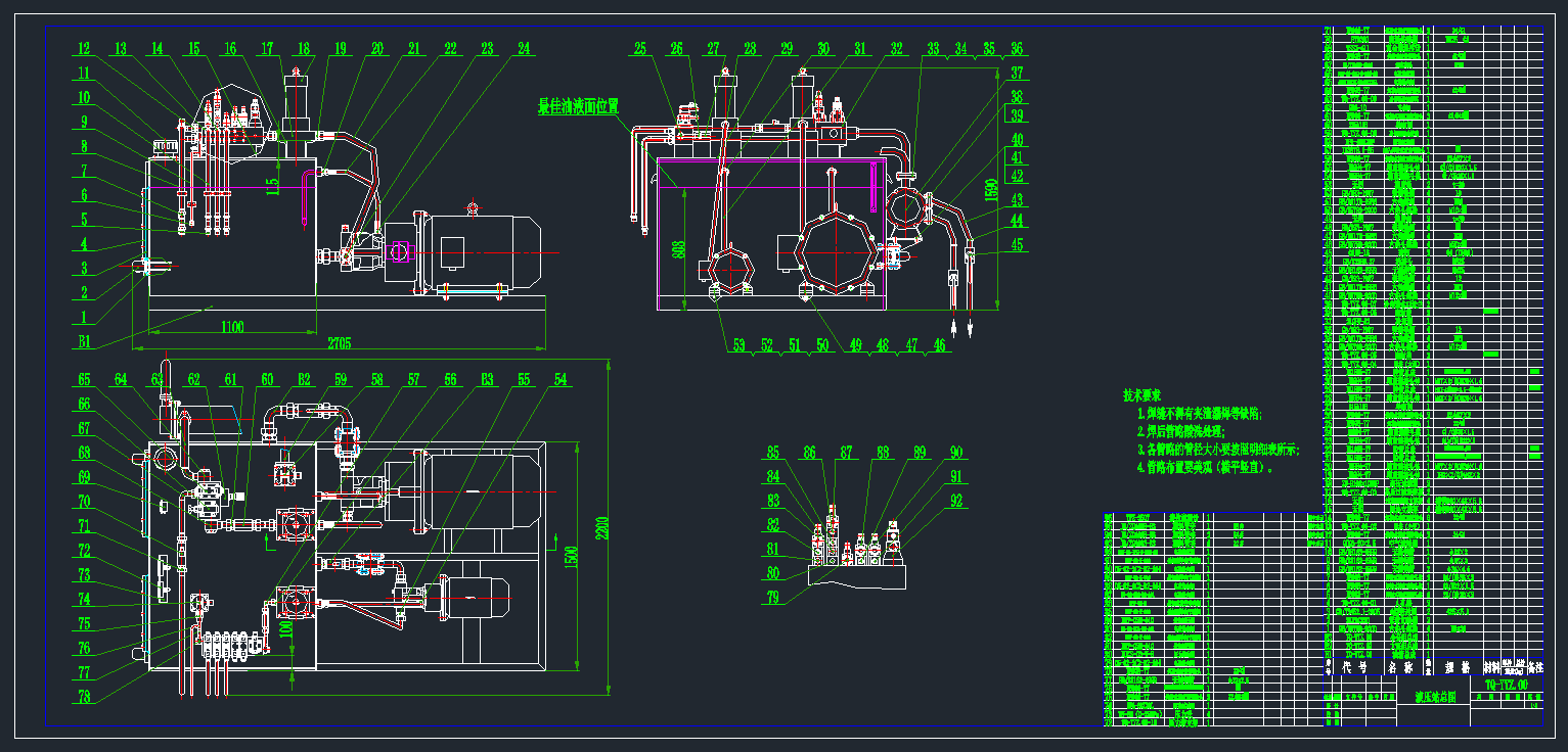 一种机械设备的液压站CAD图纸