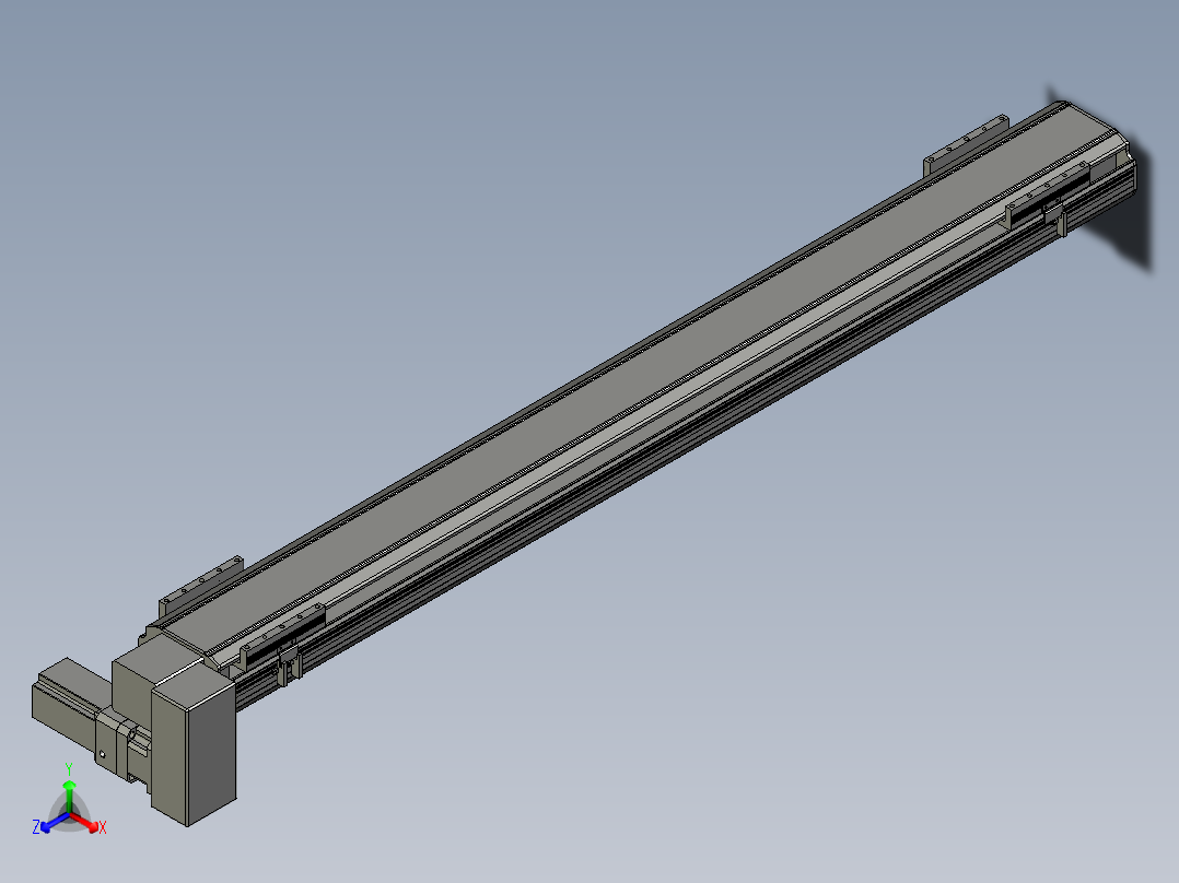 直线模组LHB17-L40-S1450-RD设计图纸正等轴测图