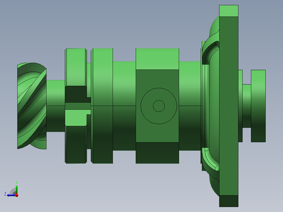 Q524-风力驱动器各部件数控加工工艺及造型设计【三维SolidWorks】右视图